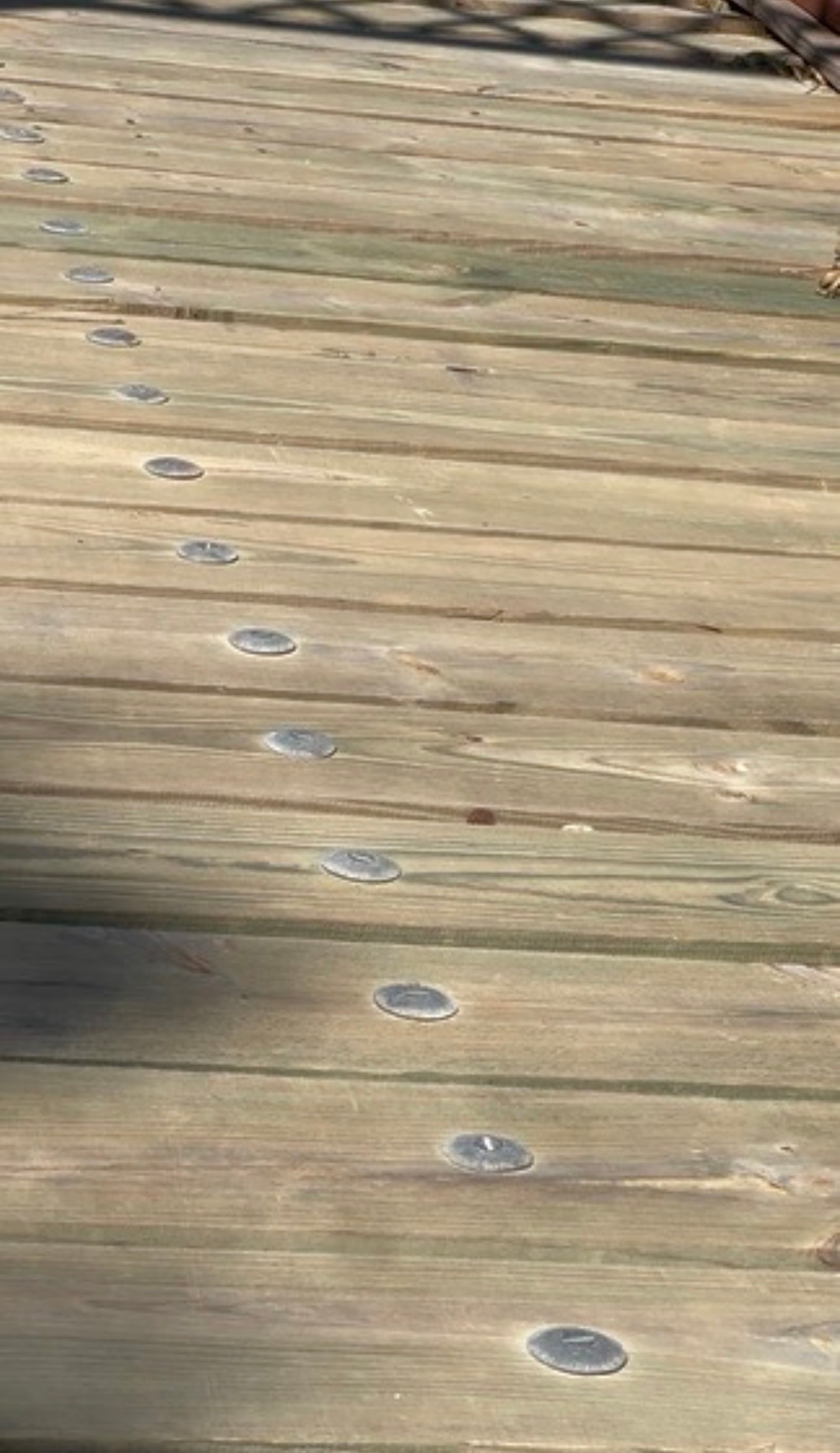 Sugarloaf Bridge deck looking over the Little River near Gause, Texas
