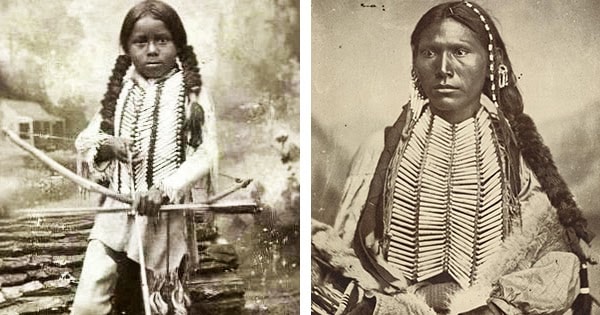 Indigenous child in traditional clothing